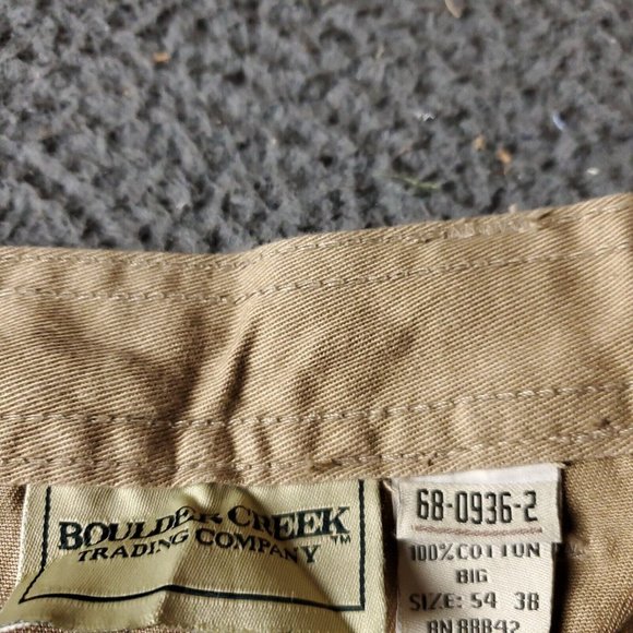 Boulder Creek Trading Cargo Pants Big Tall Mens Size 54 38L Tan Beige Chino Khak - Picture 3 of 7